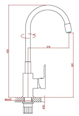 Смеситель для кухни (Lt) D35 белый AVOLP4-A226WT-651 AV Engineering