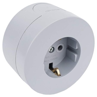 Розетка 1-ая xOne с заземлением серый Ovivo 406-240000-217