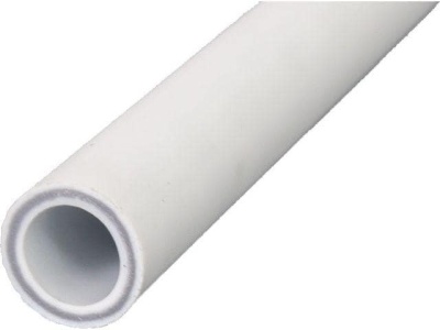 Труба PP армированная стекловолокном, РN25, 20х3.4мм, 2м, белый, РосТурПласт