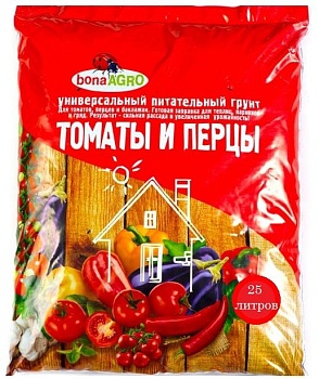 Грунт питательный bonaAGRO для томатов и перцев 25л