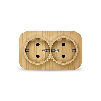 РОЗЕТКА 2-ая с заземлением, сосна, IONICH 1439