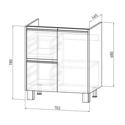 Тумба напольная Вега 70 под умывальник 310161