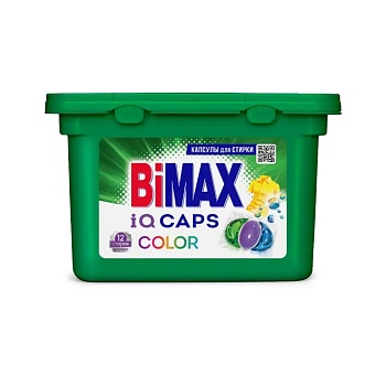 Средство для стирки жидкое в капсулах, 12 шт BiMAX COLOR