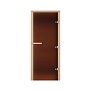 Дверь для бани Теплая ночь 70х170 DoorWood DW01667 (бронза матовая, коробка листва)