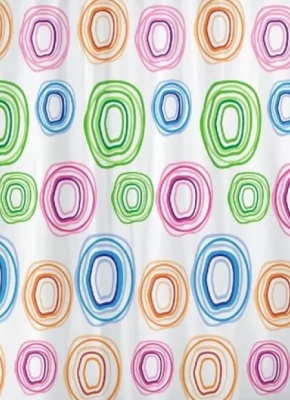 Занавеска для ванны 180х200см, Miranda Color Circle