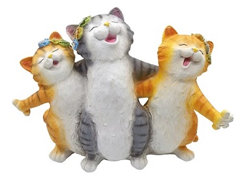 Фигура садовая на солнечной батарее Веселые коты LED 28см, Чудесный Сад 208