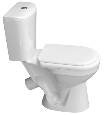 Унитаз-компакт Керамин Лаго белый (с мягким сиденьем, косой выпуск, арматура Инкоэр)