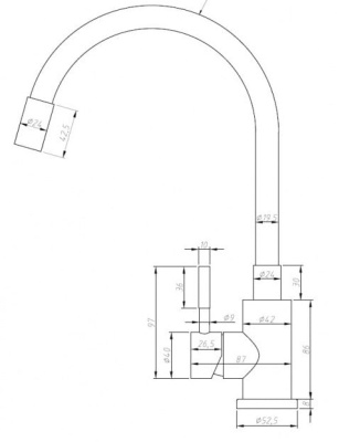 Смеситель для кухни Snake K44 B ESKO