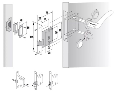 Замок межкомнатный 170 CP Palladium