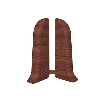 Торцевая пара (левая и правая) для плинтуса К55 Идеал Комфорт 346/Махагон