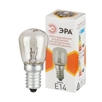 Лампа накаливания для холодильника и швейной машинки T26 230V 25W E14 ЭРА