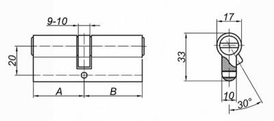 Цилиндровый механизм ZN 60 C ET CP Palladium