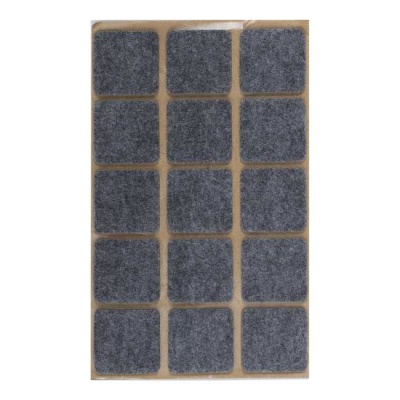 Подкладка самоприлипающая фетровая 30x30мм квадратная серая FOLMAG 36138