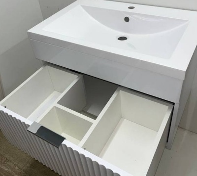 Тумба GARDA ONDA 106н_750 PVC (белый глянец) под умывальник Анита 750