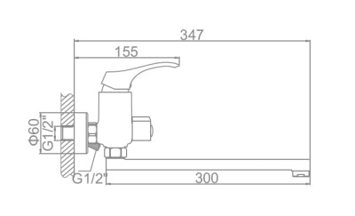 Смеситель для ванны и душа L2242 LEDEME