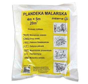 Плёнка защитная 30мкм 4мx5м прочная (010202) INTERS