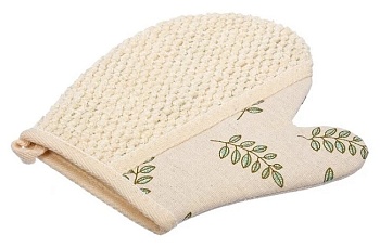 Мочалка варежка Листья 18х21 см, Банные штучки 41366