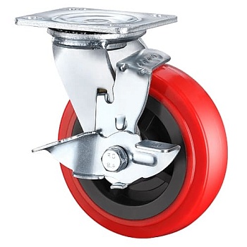 Колесо большегрузное полиуретановое поворотное с тормозом серия RONEL SCpnb, Инолта