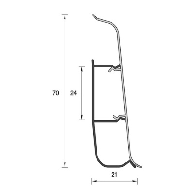 Плинтус 2,2 м 70 мм 221 Дуб Янтарный Деконика