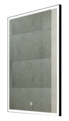 Зеркало Frame Black Led с подогревом 600х800мм, Континент