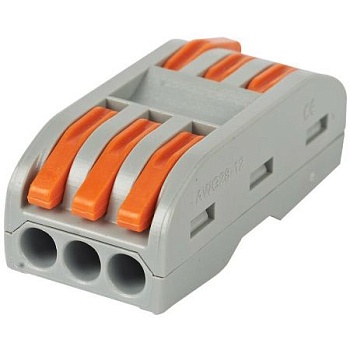 Строительно-монтажная клемма СМК 222-2-413 проходная 3 полюса, ETP 40458