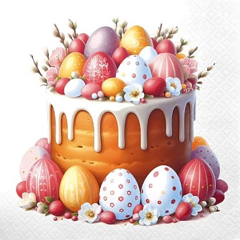 Салфетки бумажные Пасхальное угощение 33x33 см PERO Prestige 20 шт