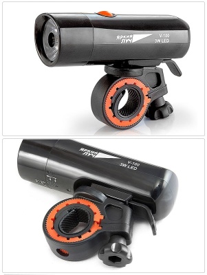 Фонарь велосипедный V-100 4xAAA Яркий ЛУЧ