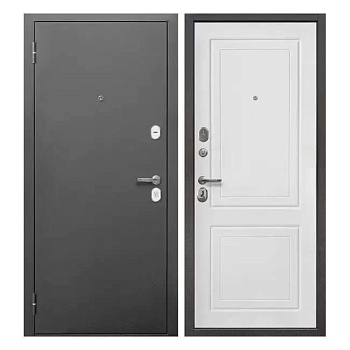 Дверь входная металлическая МС-1 860 L Guard антик серебро-белый матовый