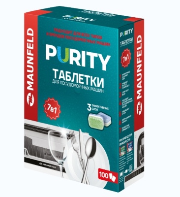 Таблетки для посудомоечных машин MAUNFELD Purity all in 1 MDT100ST 100 шт.