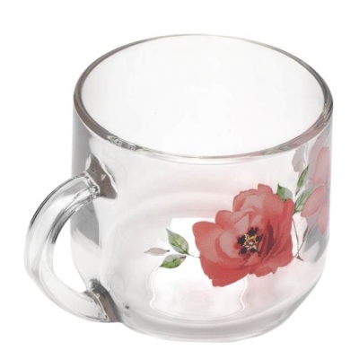 Кружка стеклянная Грамине. Акварельные цветы 300 мл Belbohemia 18с2022-50 ДЗ АкваЦветы