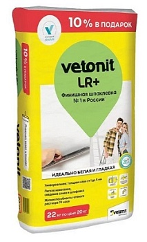 Шпатлевка полимерная финишная Vetonit LR+ WEBER белая Шпатлевка полимерная финишная Vetonit LR+ WEBER белая