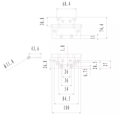Петля 100 мм накладная античная медь 2BB-100 AC PALLADIUM