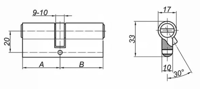 Цилиндровый механизм ZN 80 (35х45) C ET AB Palladium