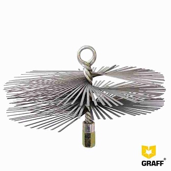 Щетка стальная круглая M12 для чистки дымоxода GRAFF