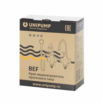Кран-водонагреватель проточный Unipump BEF-008AF (дисплей, гибкий излив)