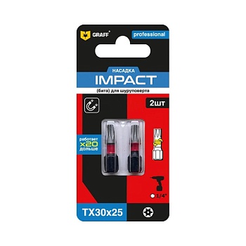 Бита ударная TX 30x25 мм (2 шт), Graff 5303025
