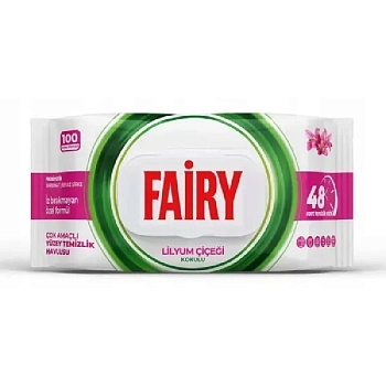 Салфетки влажные для уборки Fairy с ароматом цветка лилии, 100 шт