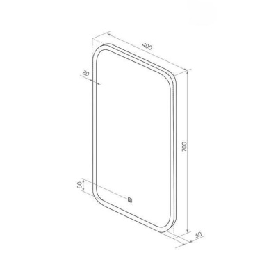 Зеркало Mini LED 40x70 см Континент НН (подсветка, сенсор, диммер)