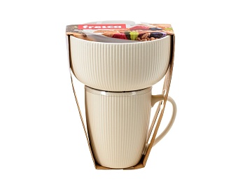 Набор для завтрака керамический кружка 375 мл и салатница 13*7 см GB593.GBW126-M2101-1