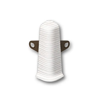 Угол наружный для плинтуса 70 мм 255 Ясень бьянко Деконика