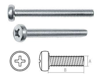 Винт М5х30 мм полусферическая головка, цинк, DIN 7985, STARFIX