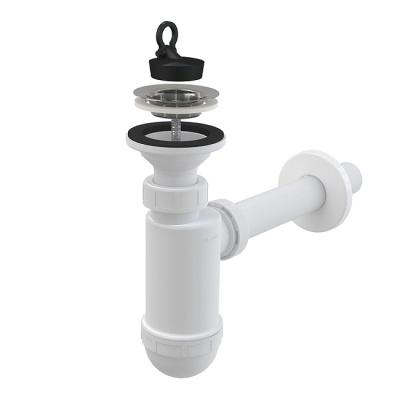 Сифон для умывальника, Alcaplast A410-BL-01