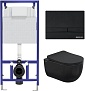 Комплект Berges EX-043324 (инсталляция Visam Slim 525, унитаз Ventas Black Rimless, сиденье Black Slim SO, кнопка L5)
