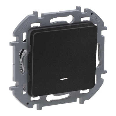 ВЫКЛЮЧАТЕЛЬ 1-клавишный с подсветкой, Inspiria Legrand (антрацит)