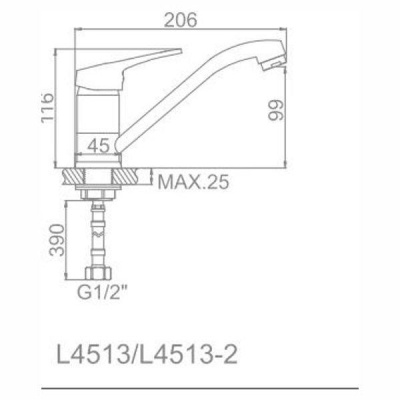 Смеситель для кухни L4513-2 LEDEME