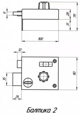 Замок накладной с защелкой БАЛТИКА-2