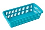 Корзинка универсальная прямоугольная 20х10х5 см, серо-голубая, Технопластик