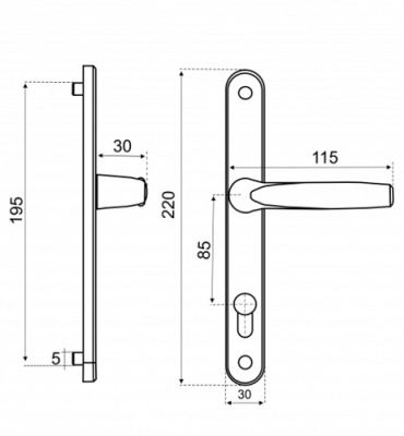 Ручка дверная на планке PVH 85-28 W (белая) VЕTTORE