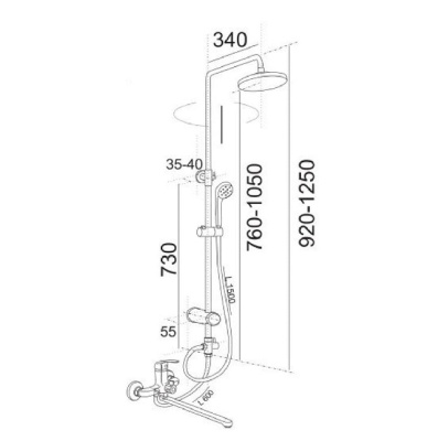 Смеситель для ванны и душа ЦС-СМ 300-4 М-43 ПП800032 Центр Сантехники