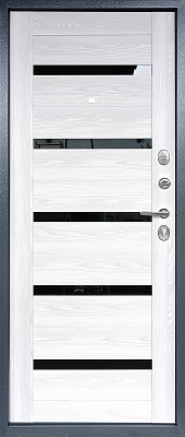 Дверь входная металлическая ТИТАН 2050x960 правая, графит/ривьера айс Промет